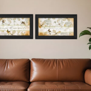 Set Of Two Plant Kindness Black Framed Print Wall Art