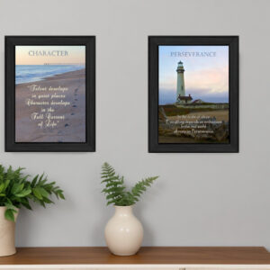 Set Of Two Character  Black Framed Print Wall Art