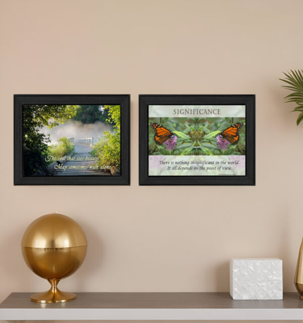 Set Of Two Beauty  Black Framed Print Wall Art