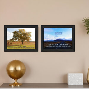 Set Of Two Success  Black Framed Print Wall Art