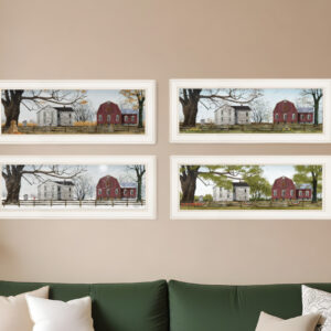 Set Of Four Four Seasons Collection II  White Framed Print Wall Art