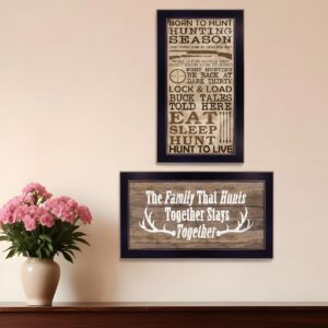 Set Of Two Hunting Season Black Framed Print Wall Art