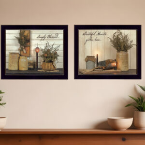 Set Of Two Blessed Gathering Black Framed Print Wall Art
