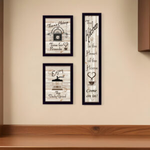 Set Of Three The Kitchen Collection I  Black Framed Print Kitchen Wall Art