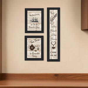 Set Of Three The Kitchen Collection II  Black Framed Print Kitchen Wall Art