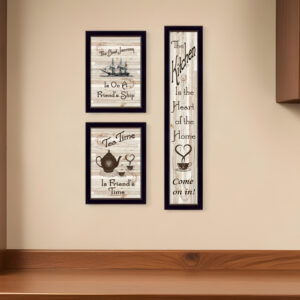 Set Of Three The Kitchen Collection II  Black Framed Print Kitchen Wall Art