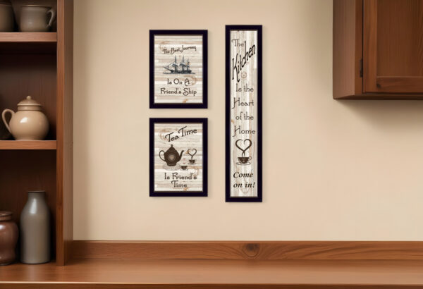 Set Of Three The Kitchen Collection II  Black Framed Print Kitchen Wall Art
