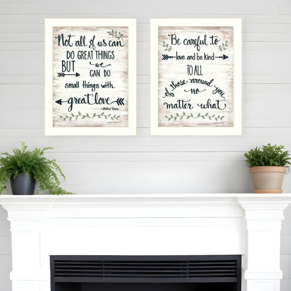 Set Of Two Great Love  White Framed Print Wall Art