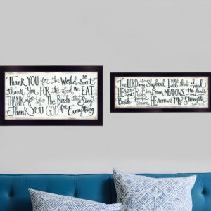 Set Of Two Thank You Lord  Black Framed Print Wall Art