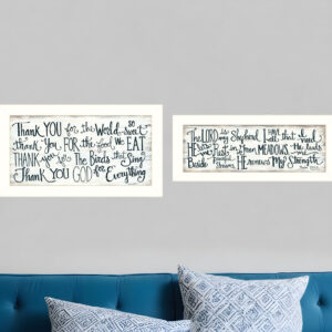 Set Of Two Thank You Lord  White Framed Print Wall Art