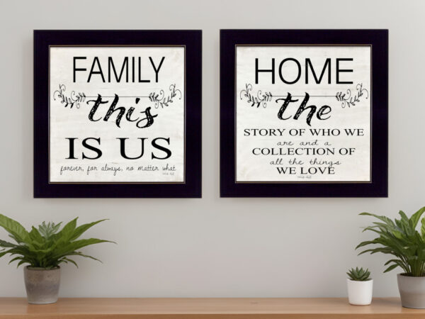 Set Of Two Family  Black Framed Print Wall Art