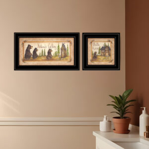 Set Of Two Natures or Bath  Black Framed Print Bathroom Wall Art