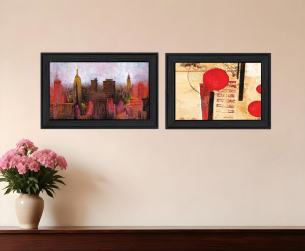 Set Of Two NYC Harmony  Black Framed Print Wall Art