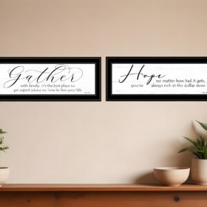 Set Of Two Gather Together  Black Framed Print Wall Art