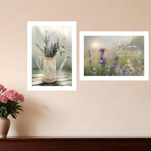 Set Of Two Bloom Where You are Planted  White Framed Print Wall Art