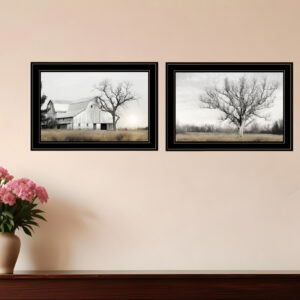 Set Of Two Ohio Fields I  Black Framed Print Wall Art