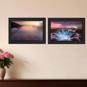 Set Of Two Future Genesis  Black Framed Print Wall Art