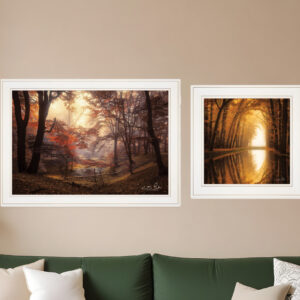 Set Of Two Natures Reflections  White Framed Print Wall Art