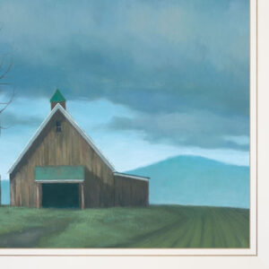Set Of Two Two Barnscapes  White Framed Print Wall Art