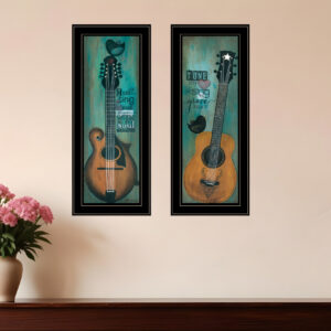 Set Of Two Tune my Heart and I will Sing  Black Framed Print Wall Art