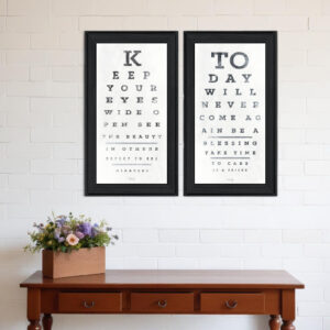Set Of Two Eye Charts  Black Framed Print Wall Art