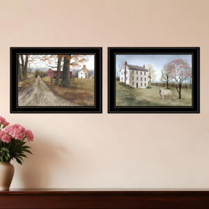 Set Of Two The Road Home  Black Framed Print Wall Art