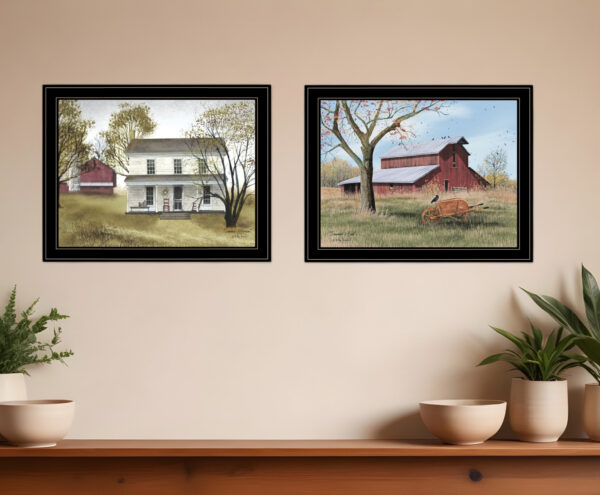 Set Of Two End of Summer  Black Framed Print Wall Art