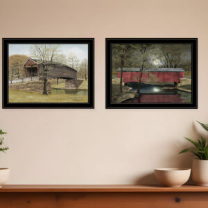 Set Of Two Bridge Collection I  Black Framed Print Wall Art