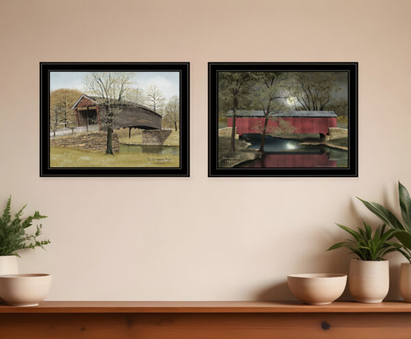 Set Of Two Bridge Collection I  Black Framed Print Wall Art