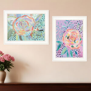 Set Of Two Bloom for Yourself  White Framed Print Wall Art