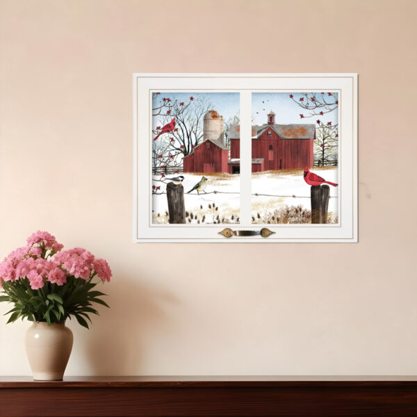 Winter Friends  White Framed Print Wall Art