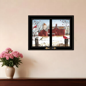 Winter Friends  Black Framed Print Wall Art