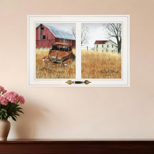 Granddads Old Truck  White Framed Print Wall Art