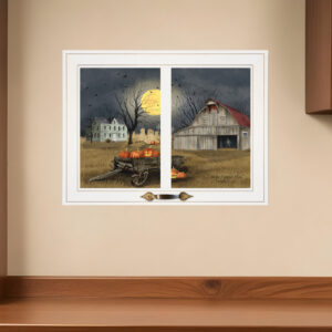 Spooky Harvest Moon  White Framed Print Kitchen Wall Art