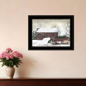 Christmas Wagon  Black Framed Print Wall Art