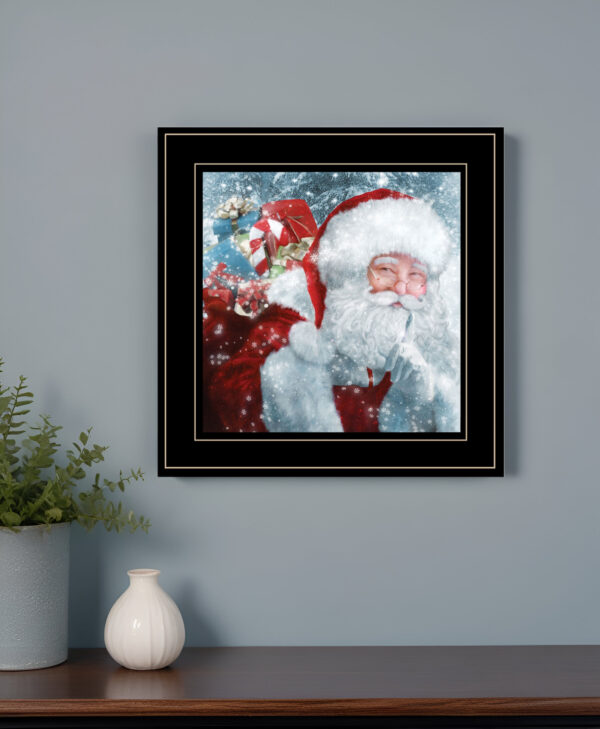 Santa with Presents  Black Framed Print Wall Art
