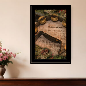 Holly and Ivy  Black Framed Print Wall Art