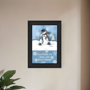 Trendy Snowman  Black Framed Print Wall Art