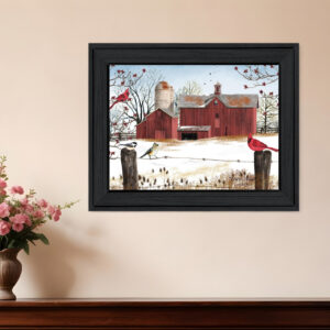 Winter Friends  Black Framed Print Wall Art