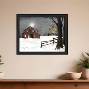 Light in the Stable  Black Framed Print Wall Art