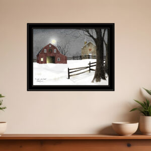 Light in the Stable  Black Framed Print Wall Art