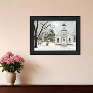 I Heard the Bells on Christmas  Black Framed Print Wall Art