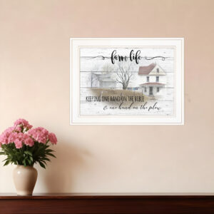 Farm Life  White Framed Print Wall Art