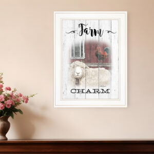 Farm Charm  White Framed Print Wall Art