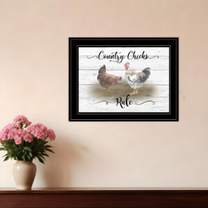 Country Chicks Rule  Black Framed Print Wall Art