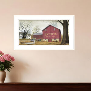 Antique Barn  White Framed Print Wall Art