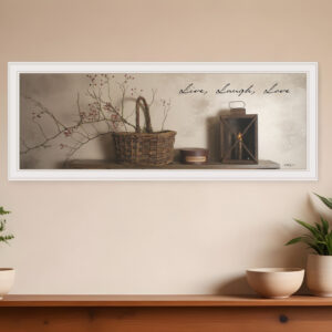 Live Laugh and Love  White Framed Print Wall Art