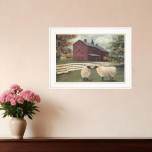 Hancock Sheep  White Framed Print Wall Art