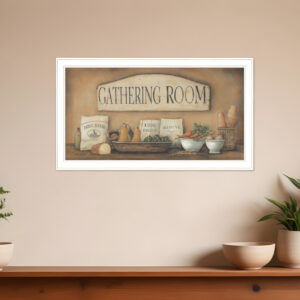 Gathering Room  White Framed Print Kitchen Wall Art