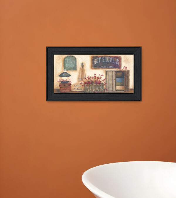 Bath House Collection  Black Framed Print Bathroom Wall Art